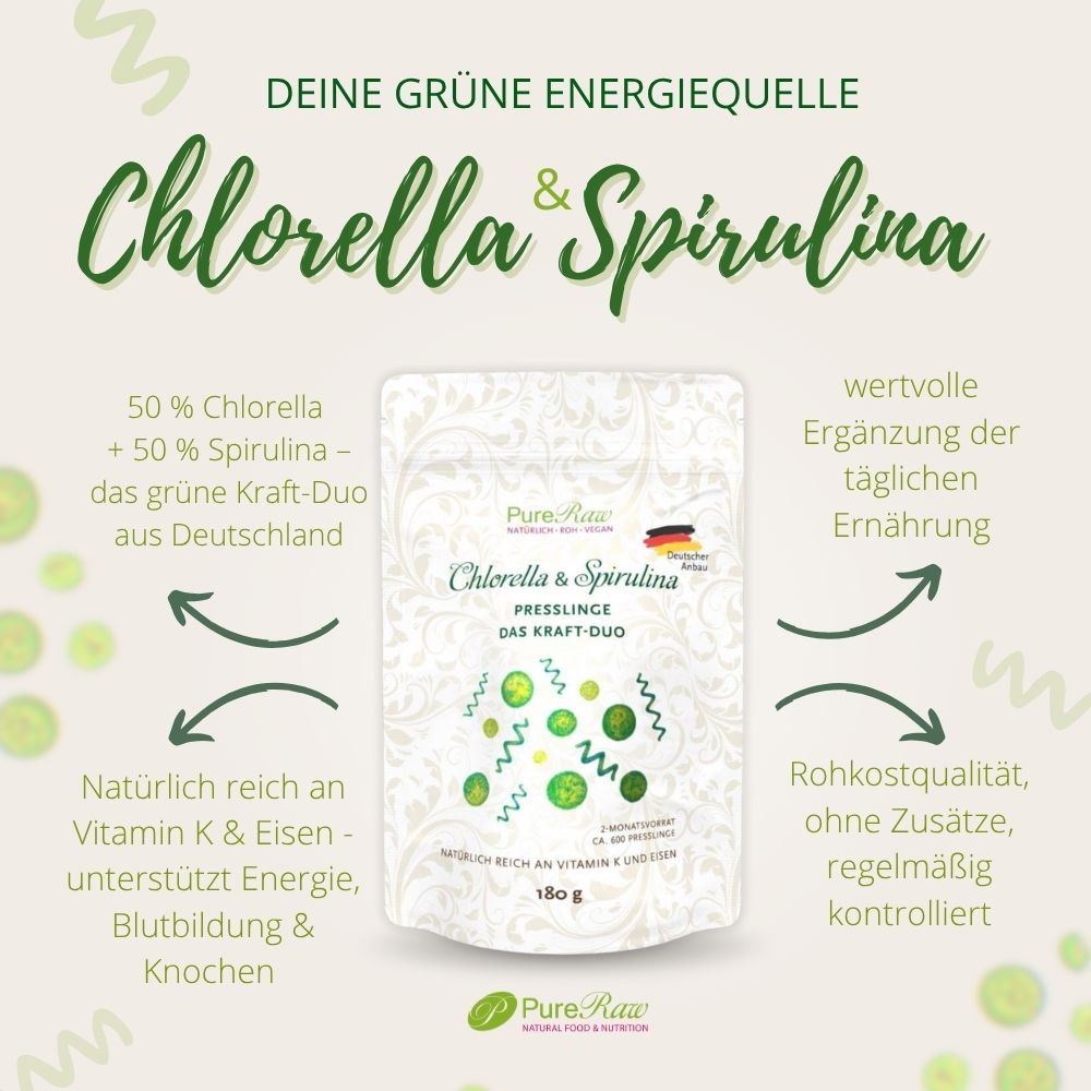 Chlorella & Spirulina Presslinge Mix - Das Kraftduo – Bild 2
